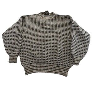 Men’s unisex Maban Of Scotland Pure New Wool Sweater Sz 40 Knit fisherman Hole